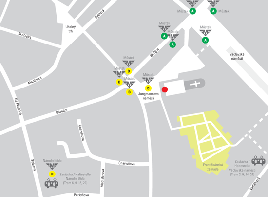 Mapa okolí RKF Praha